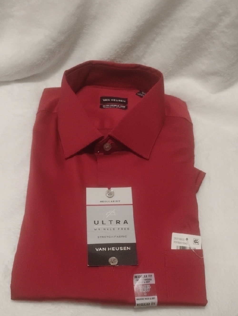 Van Heusen Men's Red Dress Shirt - Classic Point Collar Regular Fit